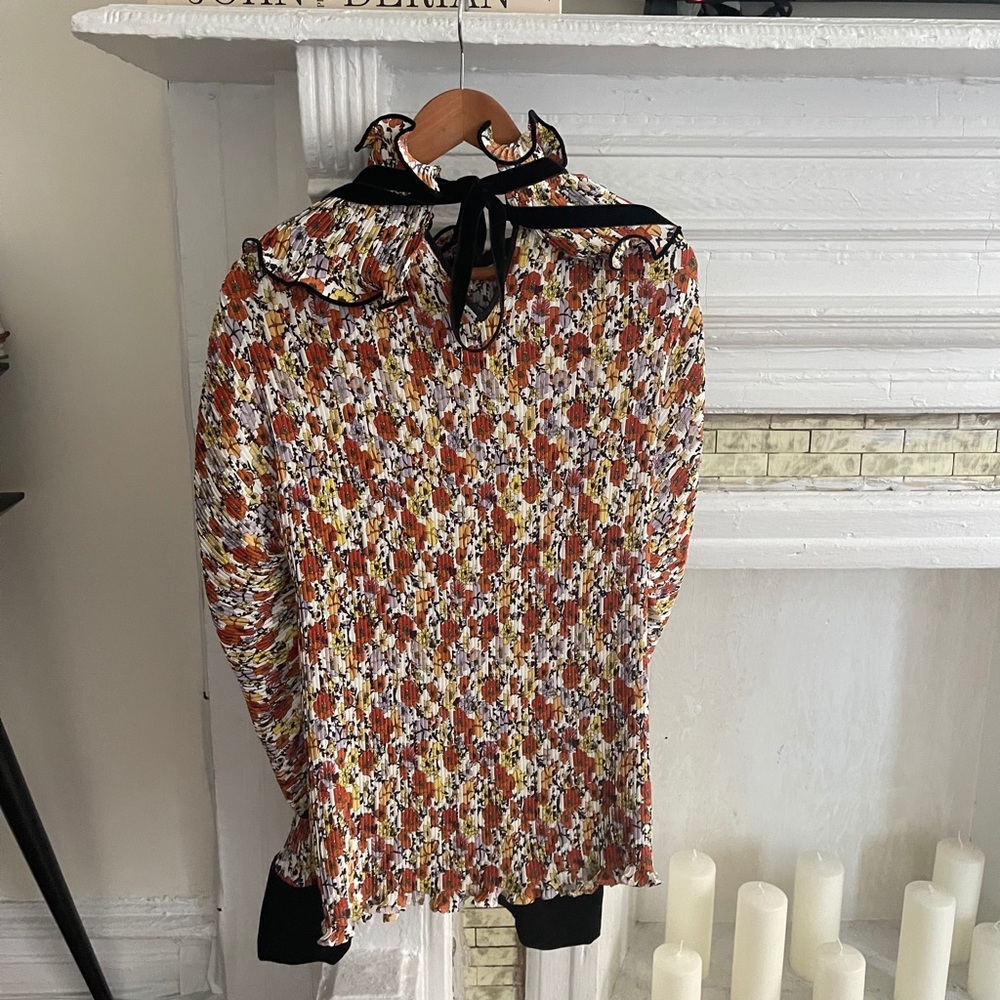 Tory Burch Pleated Ruffle Blouse - Picture 2 of 6
